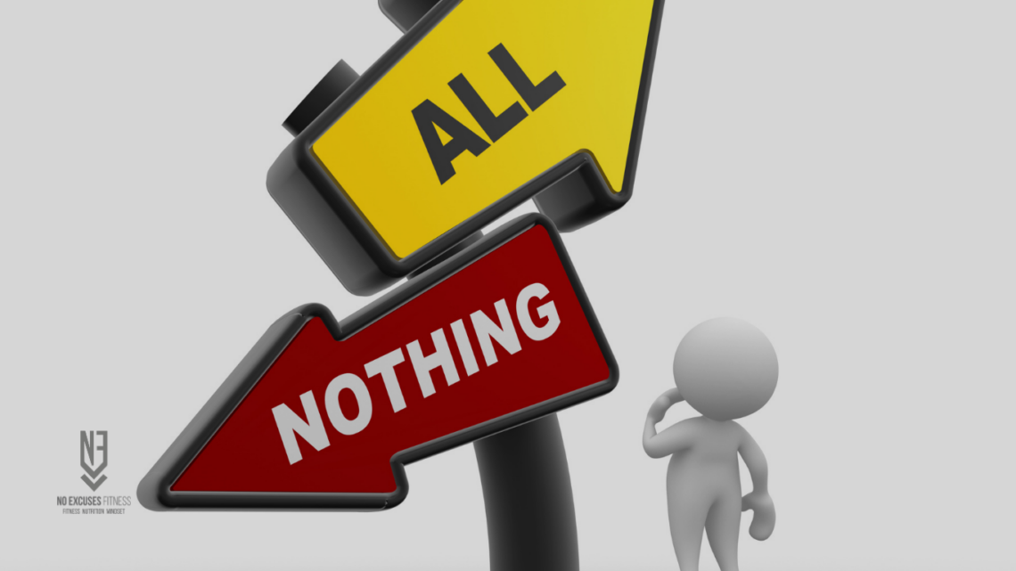 alles-of-niets-denken afvallen bord van keuze