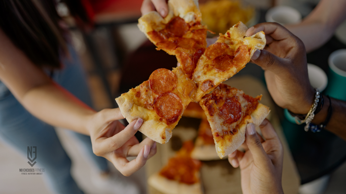 pizza met vrienden terugval na slechte dag voorkomen