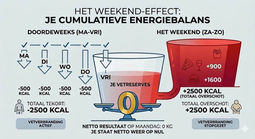 Waarom val ik niet af weekend